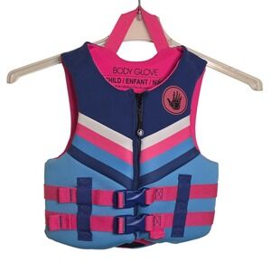 Body Glove Child's‎ Life Vest PFD Swimming Boating Safety Vest Pink Blue